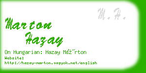 marton hazay business card